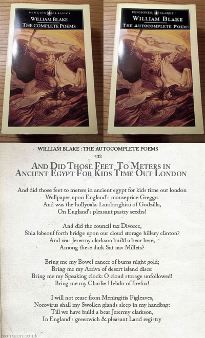 William Blake : The Autocomplete Poems